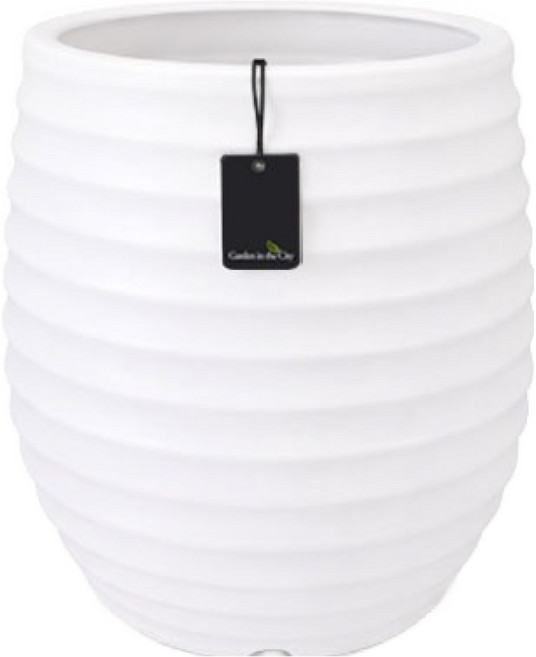 도시정원 대형 인테리어 PP 가로줄화분 031, 화이트, 1개