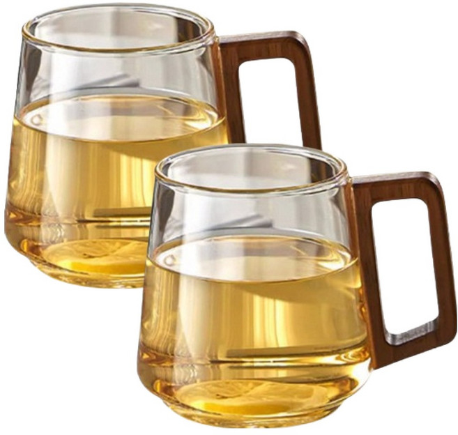 선빛 카론 내열 유리 머그컵 500ml, 투명, 2개