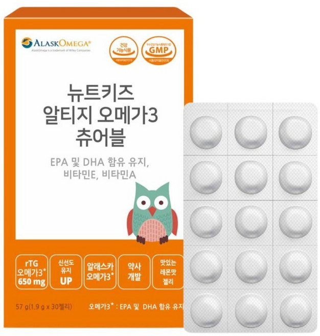 뉴트키즈 알티지 오메가3 츄어블 젤리 30p, 57g, 1개