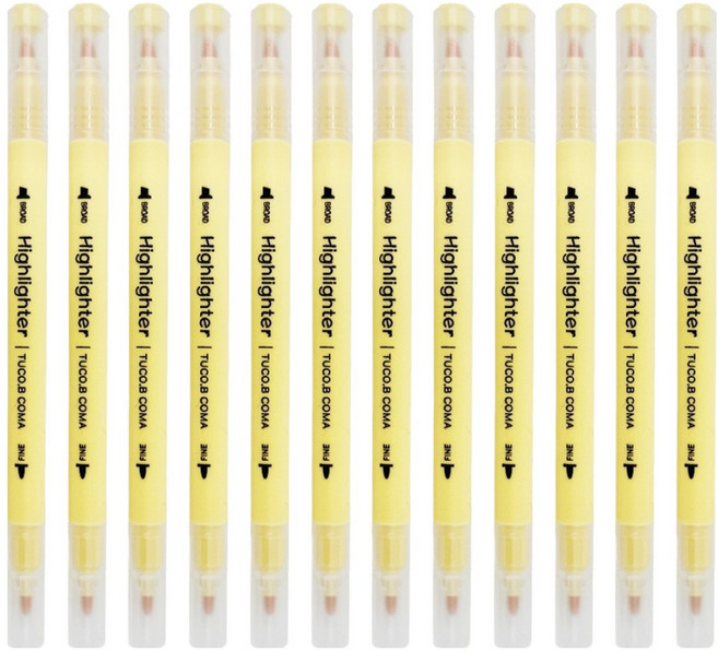 투코비 코마 트윈 하이라이터, 파스텔 옐로우, 12개
