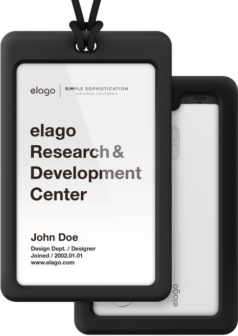 엘라고 ID4 사원증 홀더, 블랙 + 블랙, 1개