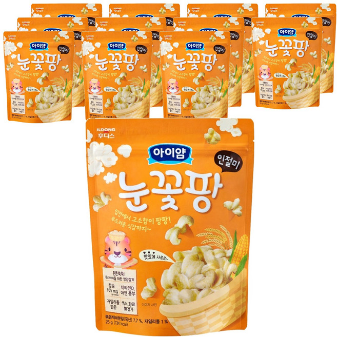 아이얌 유아용 일동후디스 아이얌 눈꽃팡, 12개, 25g, 인절미맛