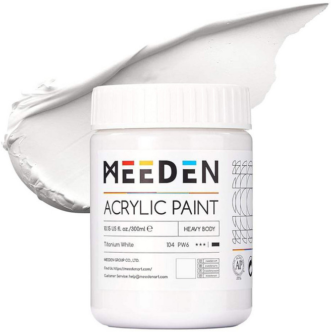미덴 헤비바디 아크릴물감 대용량 티타늄화이트, 300ml, 1색