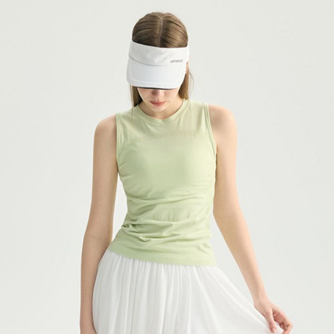 씨오브비 여성용 러닝 헬스 요가 경량 메쉬 슬리브리스 탑