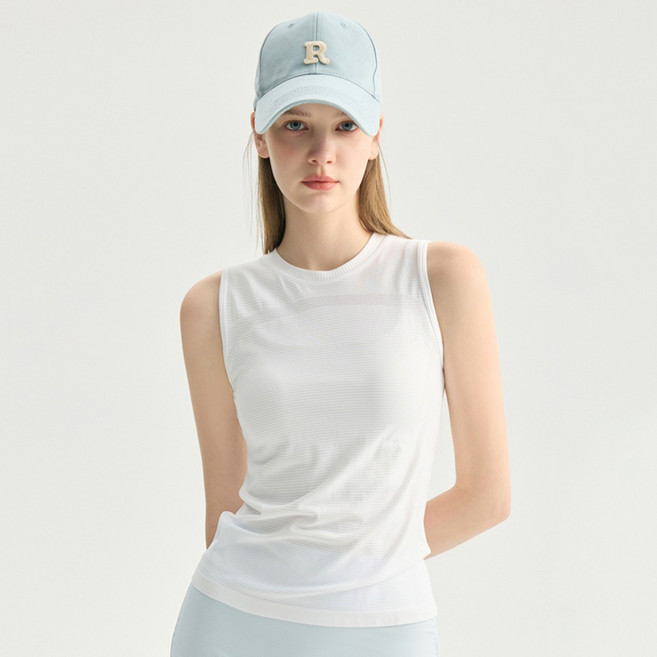 씨오브비 여성용 러닝 헬스 요가 경량 메쉬 슬리브리스 탑