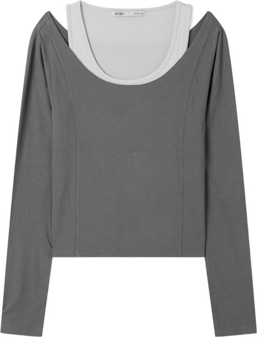 미쏘 여성용 레이어드 긴팔 티셔츠