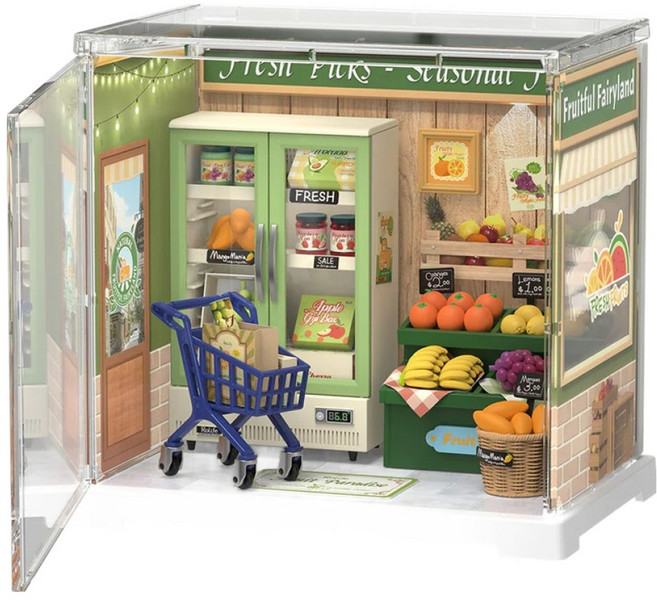 Rolife 若來 DIY 超級創作者能量水果店立體拼圖 DWS01B, 混合色, 1個, 79件