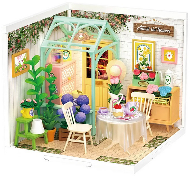 로라이프 DIY 미니어처 블루밍 티 가든 입체퍼즐 DW013B, 혼합색상, 1개, 151피스