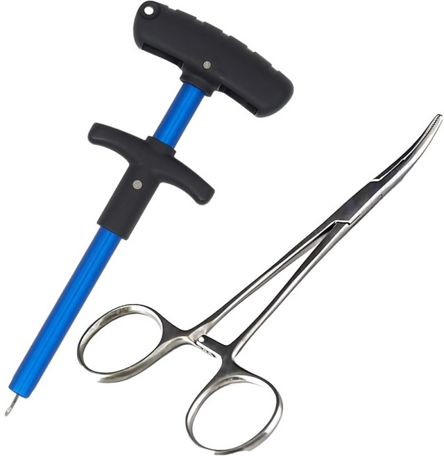 즐낚 바늘빼기 2종 세트, 블루(바늘빼기), 실버(포셉), 1세트