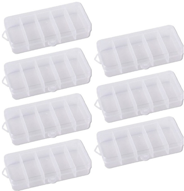언더보스 플라스틱 칸칸이 케이스 12.9 x 6.1 x 2.5 cm, 투명, 7개