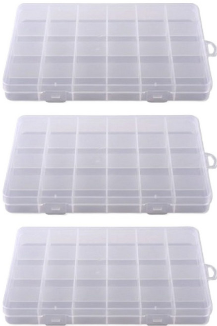 언더보스 플라스틱 칸칸이 케이스 19 x 13 x 2.2 cm, 투명, 3개