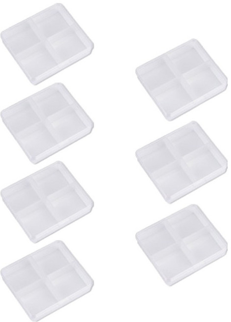 언더보스 플라스틱 칸칸이 케이스 9.4 x 8.5 x 2 cm, 투명, 7개