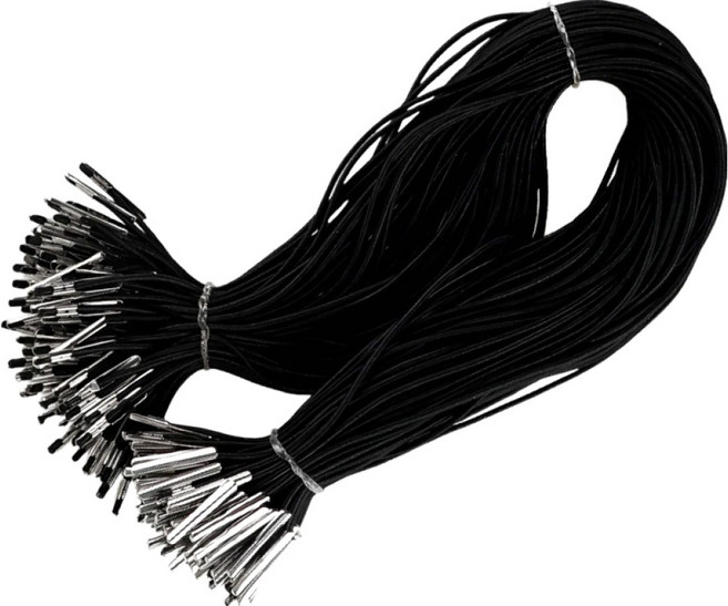 철팁 고무줄 100p, 검정, 1개