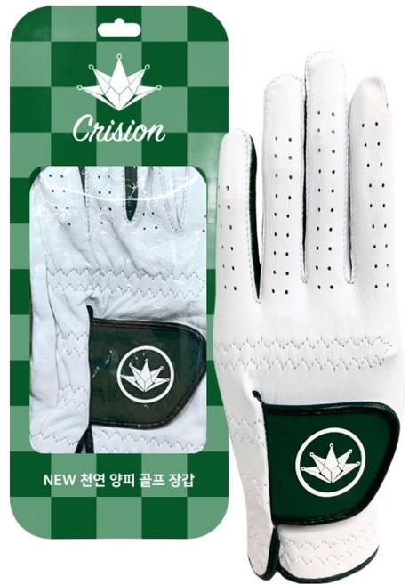 크리션 NEW 천연 양피 골프장갑 왼손착용, 그린, 1개