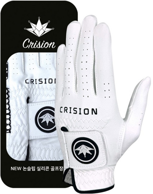 크리션 NEW 논슬립 실리콘 골프장갑 왼손착용, 화이트, 1개