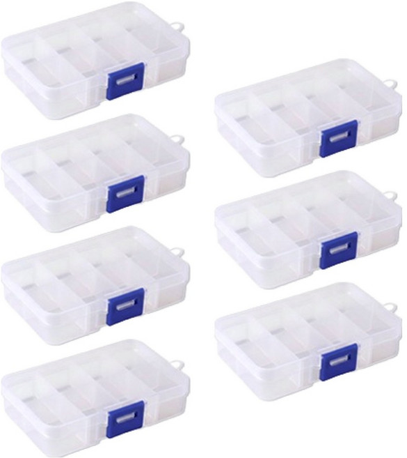 언더보스 플라스틱 칸칸이 케이스 10.5 x 6.8 x 2.3 cm, 투명, 7개