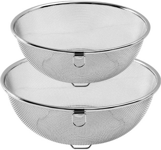 그린도어 스테인레스 스트레이너 원형바구니 국내생산 2종세트, 1세트