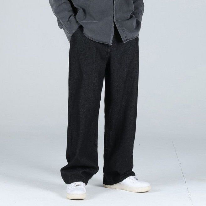 EV CLOSET 男士大尺碼後鬆緊帶半寬版牛仔褲 6691-1