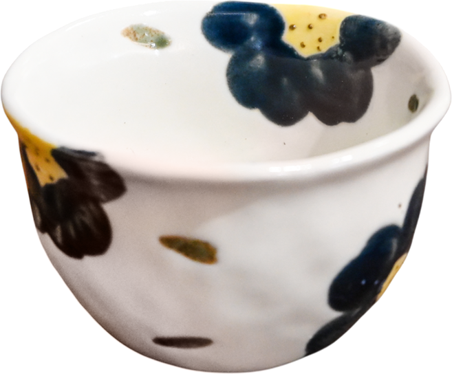 佐和陶瓷國際有限公司 日本製 手繪波斯菊煎茶杯 茶具 日料 混和顏色 1個