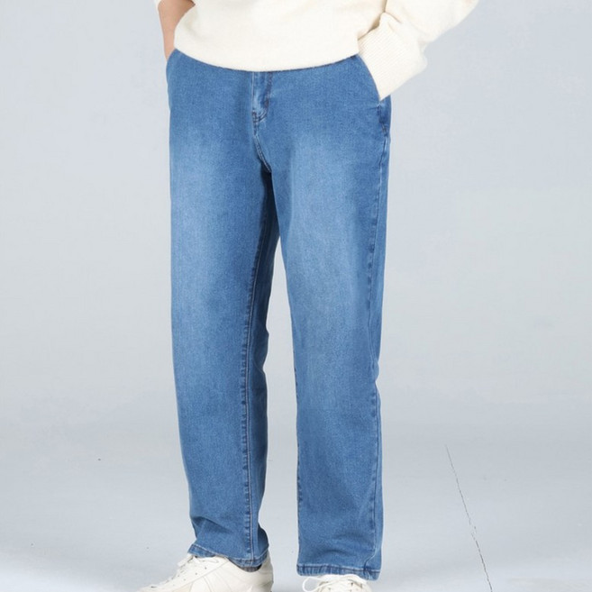 EV CLOSET 男士大尺碼隱藏式鬆緊帶錐形彈力牛仔褲 6692-1