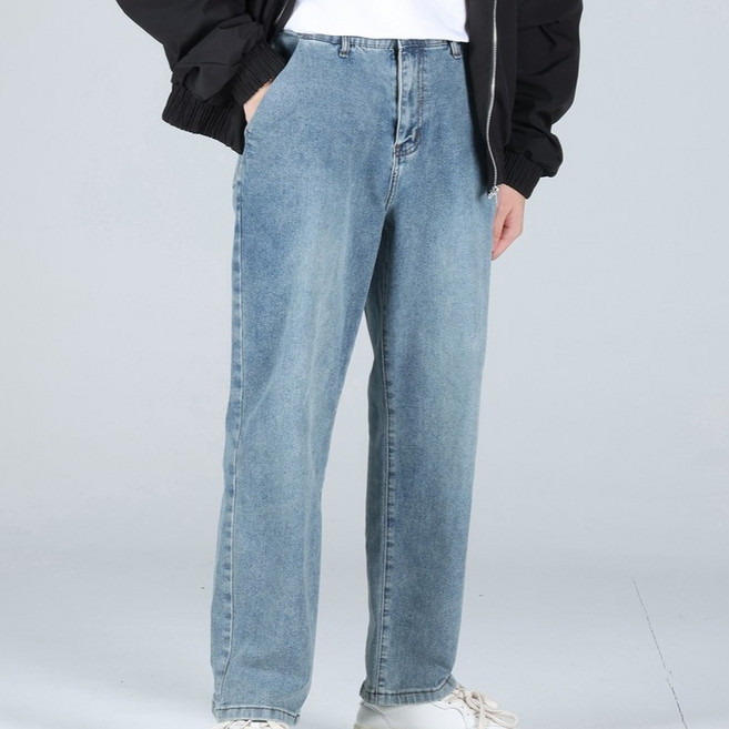 EV CLOSET 男士大尺碼隱藏式鬆緊帶錐形彈力牛仔褲 6692-1