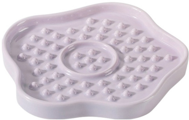 PASTEL PET 寵物花朵慢食陶瓷碗, 紫色, 1個