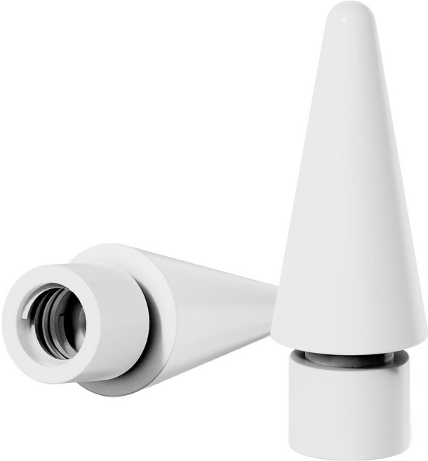 누아트 애플펜슬 1 / 2세대 / PRO 호환 반영구 메탈펜촉 2B형, 화이트, 2개