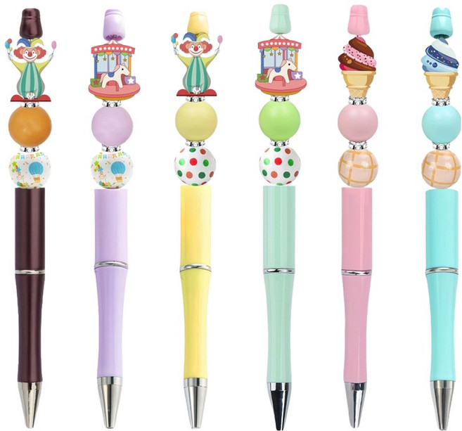 동아피엠에스 DIY 비즈 커스텀 캐릭터 볼펜 만들기 6종 세트, 놀이동산, 1세트