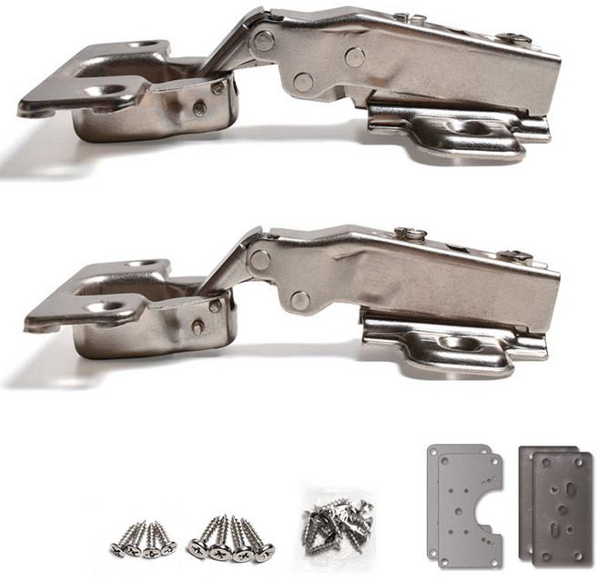 손잡이세상 문주 110도 아웃도어 강압 댐퍼 경첩 일반 경첩 C자 보강판 2p 사각 보강판 2p, 1개