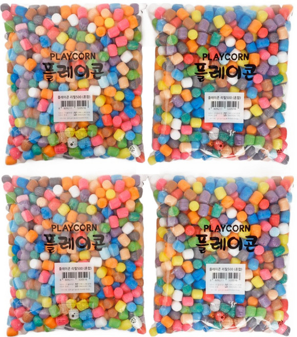 플레이콘 리필 500, 혼합색상, 4개