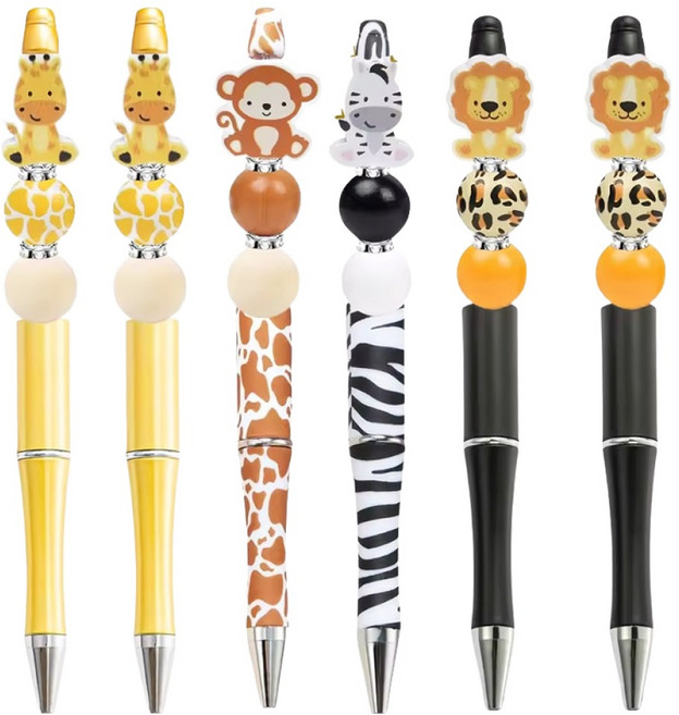 동아피엠에스 DIY 비즈 커스텀 캐릭터 볼펜 만들기 6종 세트, 사파리, 1세트
