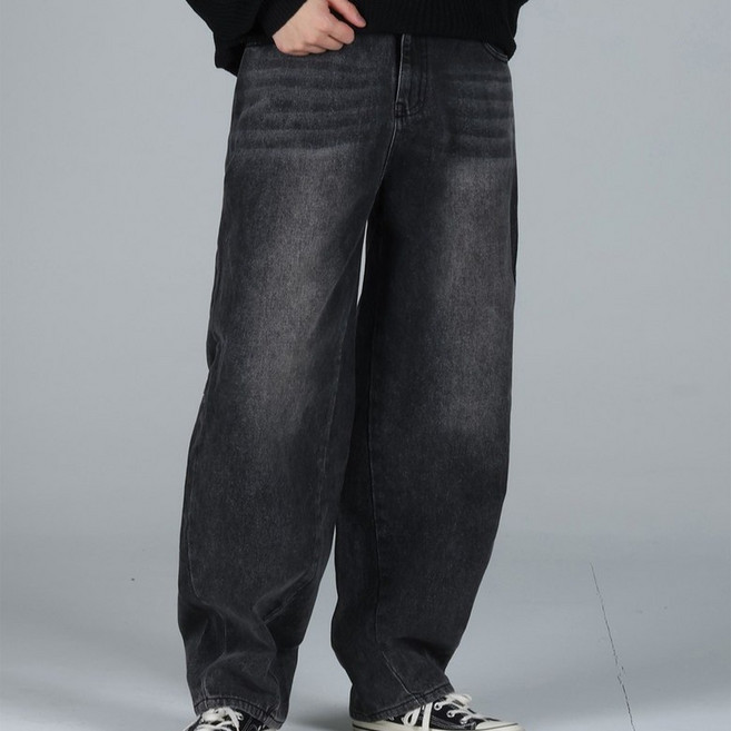 이브클로젯 남성용 커브드 포인트 라인 벌룬 청바지 6686-1