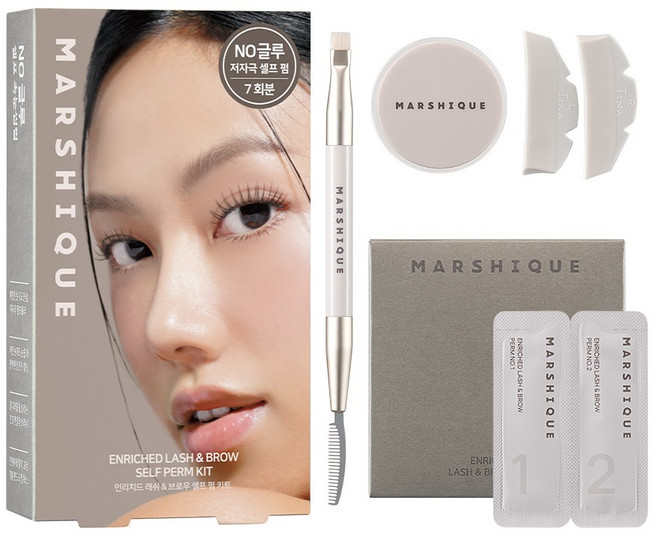 마르시끄 인리치드 래쉬 앤 브로우 셀프 펌 키트, 1세트