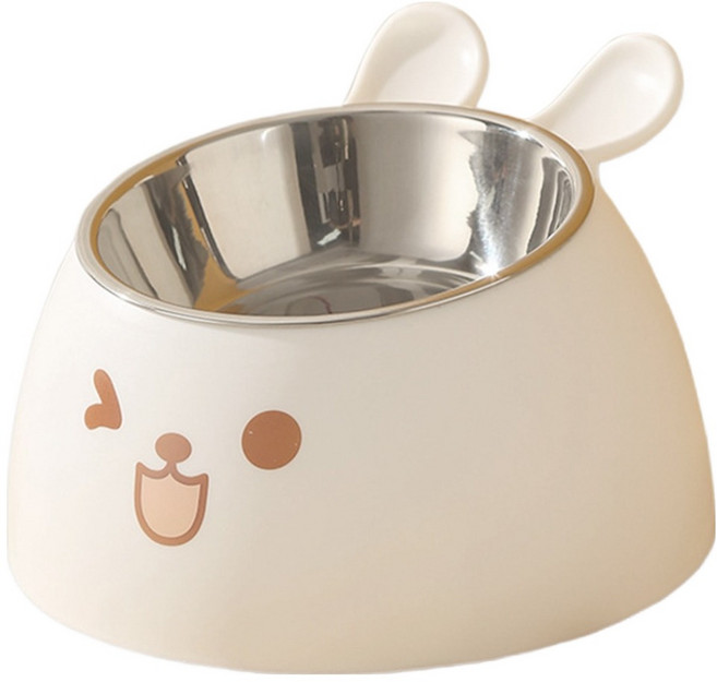 둥둥펫 반려동물 키높이형 토끼 밥그릇, 화이트, 1개