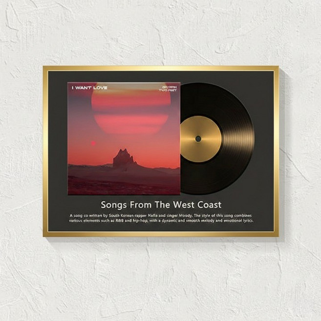 더플로우커머스 빈티지 레코드 디스플레이 인테리어 아트 액자 03타입, 골드