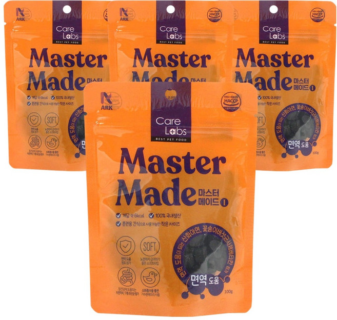 ARK 강아지 케어랩스 마스터 메이드 가수분해 유산균 I 면역, 100g, 장건강/유산균, 4개