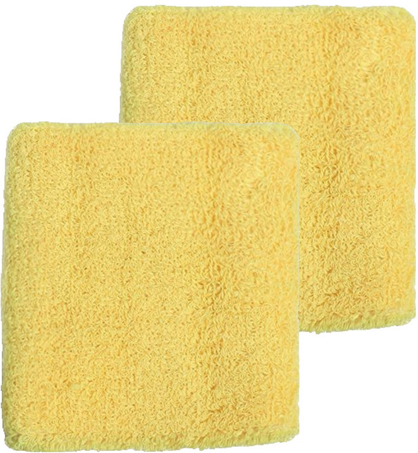 마라나타노바 스포츠 타올 손목밴드, 옐로우, 2개