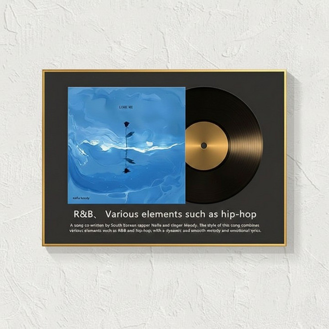 더플로우커머스 빈티지 레코드 디스플레이 인테리어 아트 액자 02타입, 골드