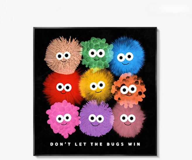 더플로우커머스 키치 캐릭터 팝아트 캔버스 인테리어 액자 06타입, 블랙