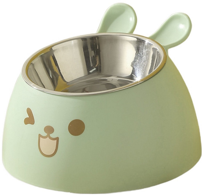 둥둥펫 반려동물 키높이형 토끼 밥그릇, 그린, 1개