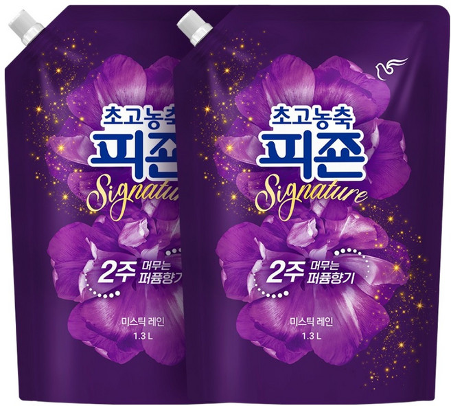 피죤 초고농축 시그니쳐 섬유유연제 미스틱레인 리필, 1.3L, 1개입, 2개