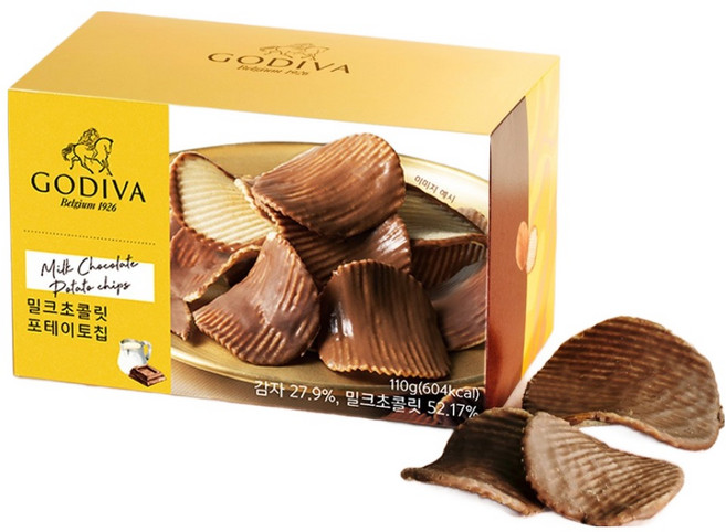 고디바 밀크 초콜릿 포테이토 칩, 1개, 110g