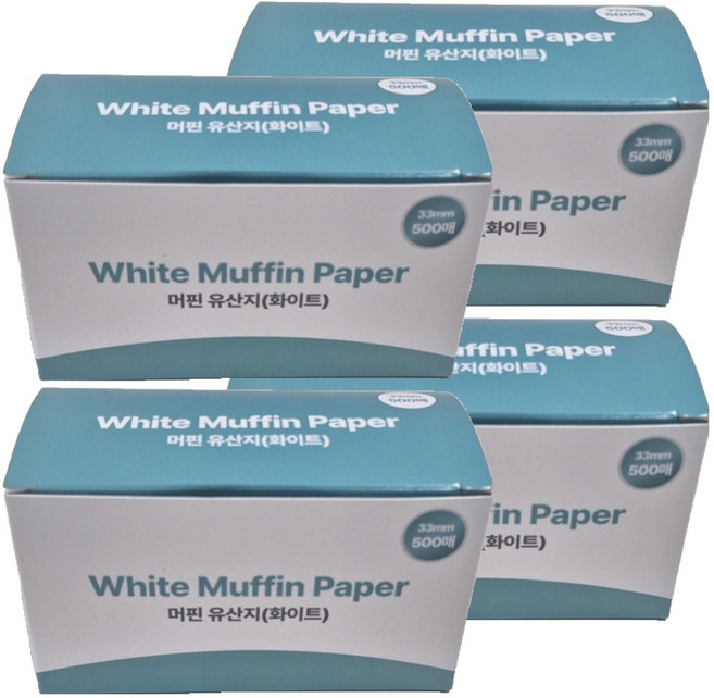 미니 머핀유산지 33mm, 화이트, 4개