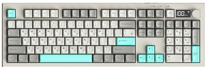 AULA 독거미 한글 저소음 펀키스 멤브레인 유무선 키보드, 그레이, S102Pro, 제조사축