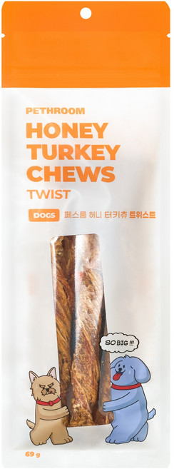 페스룸 강아지 허니 터키츄, 69g, 1개, 혼합맛(칠면조/마누카꿀)