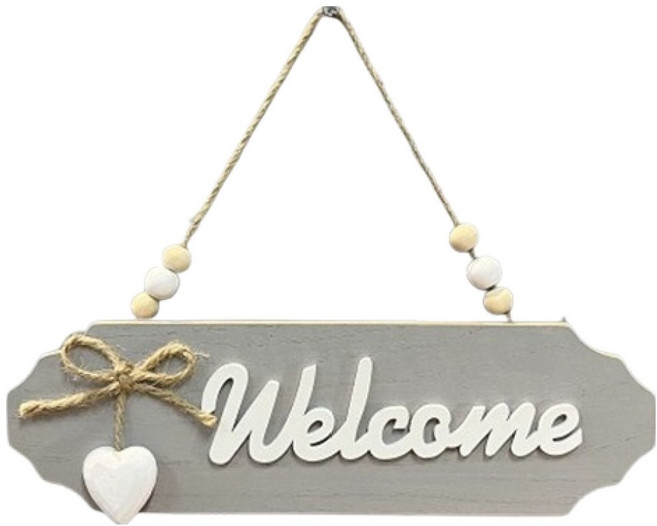 더플로우커머스 따뜻감성 우드 웰컴 도어사인 장식, 01 웰컴그레이