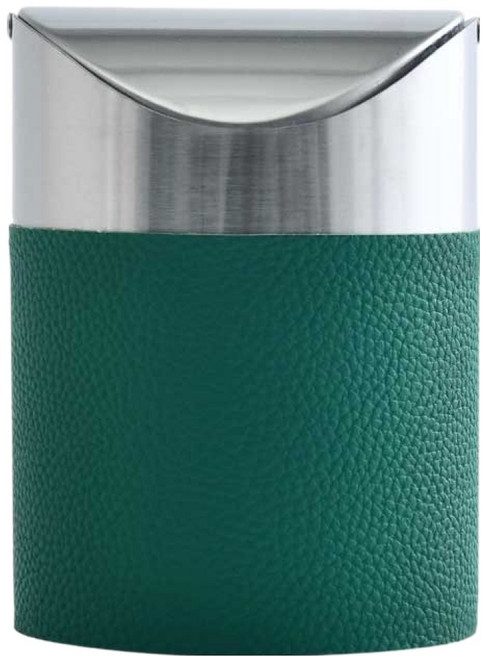 팬톤홈퍼니싱 스텐리스 가죽 화장대 휴지통, 그린