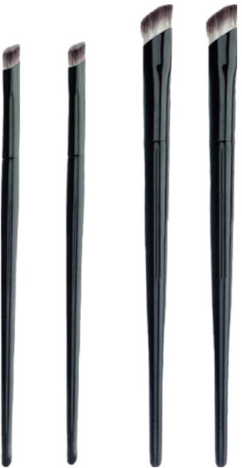 올웨일리 메이크업 삼각 컨실러 브러쉬 스몰 2p + 라지 2p 세트 26TSP3745, 1세트, 블랙