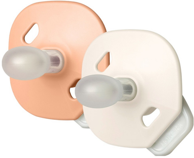 마더케이 유아용 실리콘 폴딩 쪽쪽이 2종 세트, 2단계, 크림야광, 피치야광, 1세트