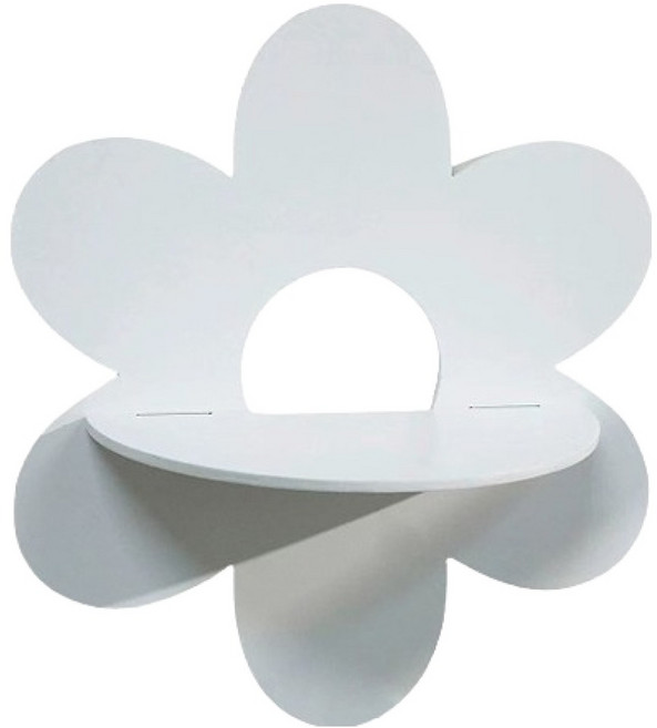 더플로우커머스 감성을 완성하는 플라워 벽걸이 선반, 04 화이트, 1단